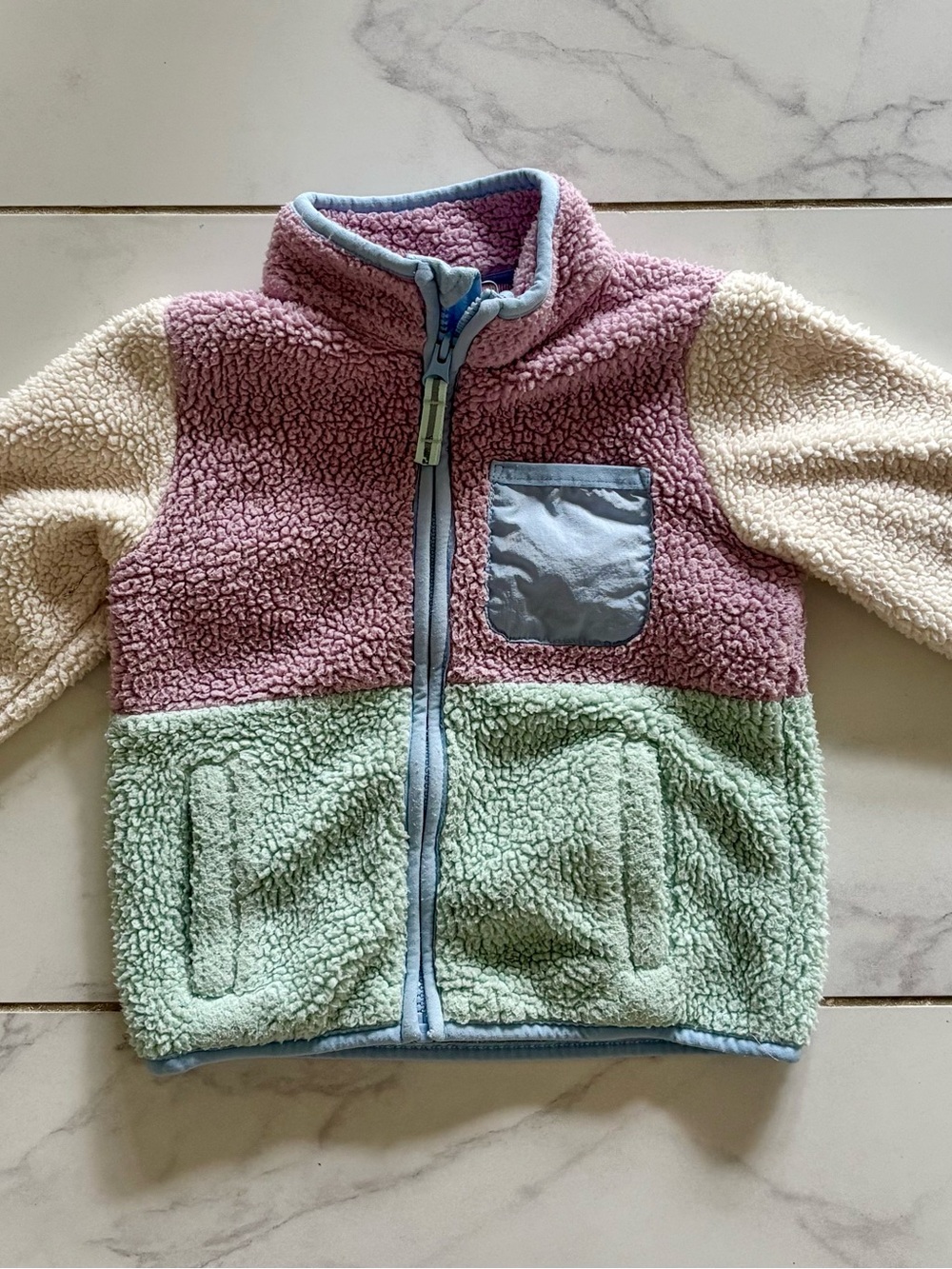 Cat & Jack Pink and Cream Kids Jacket Label